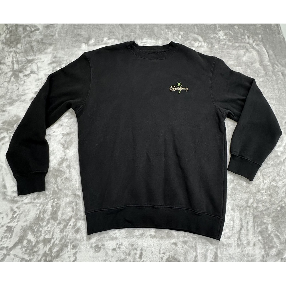 Billabong Sweatshirt Men's Size Medium Black Pullover Embroidered‎ Logo EUC